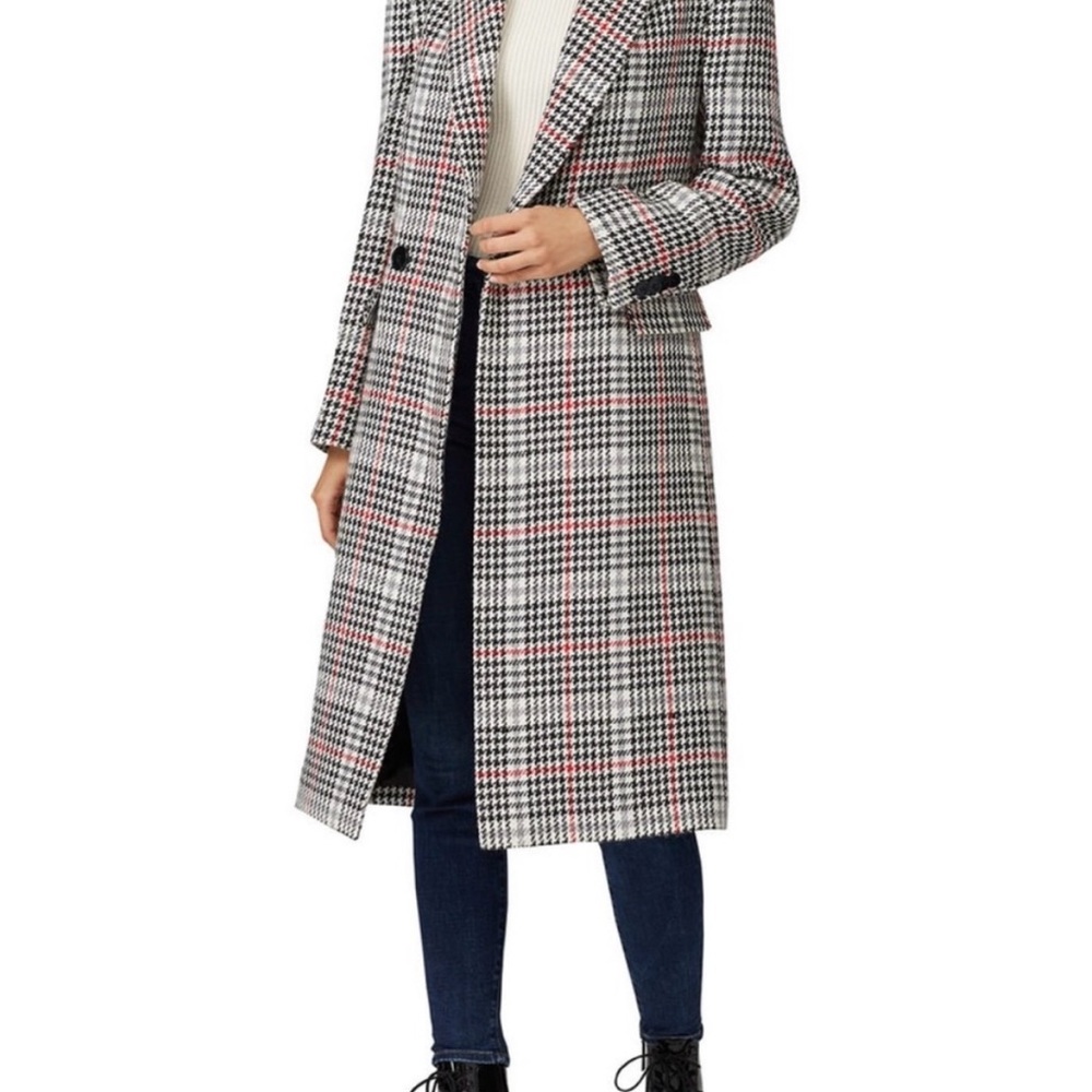 Derek Lam Black and White Houndstooth Trench Coat